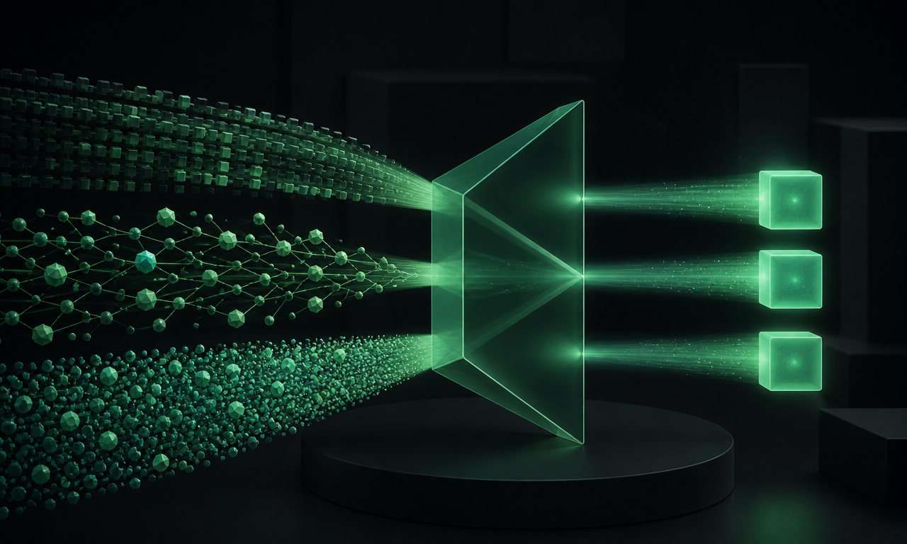 Different model workloads passing through a calibrated green prism and becoming comparable work units