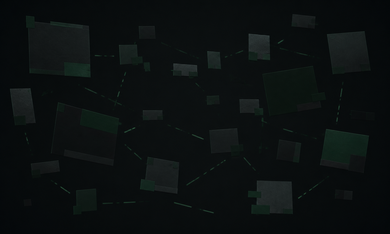 Abstract representation of scattered, disconnected coding agent workspaces
